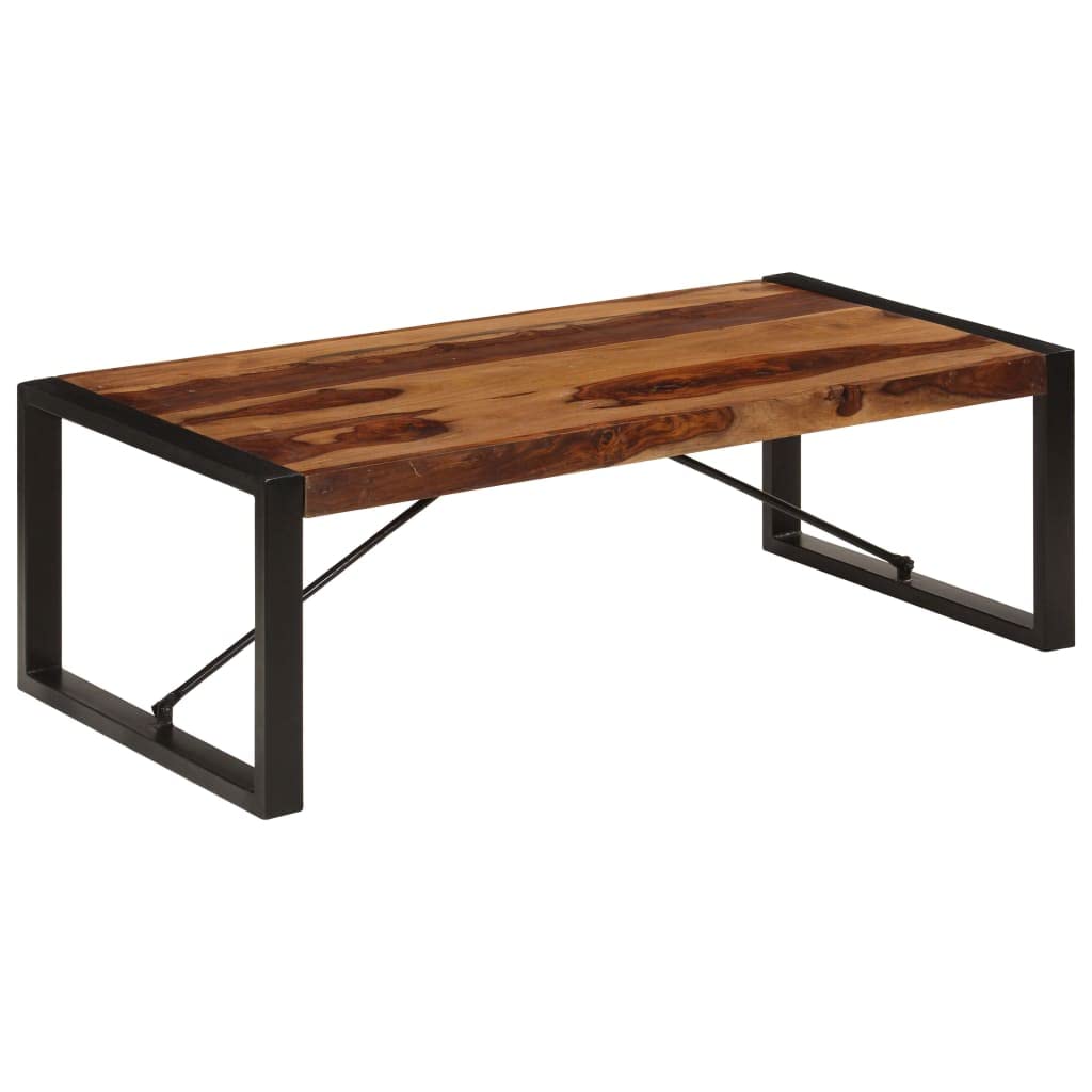 Brown Solid Sheesham Wood Rectangular Coffee Table X2552