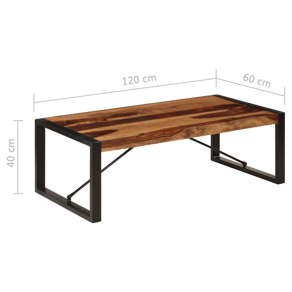 Brown Solid Sheesham Wood Rectangular Coffee Table X2552