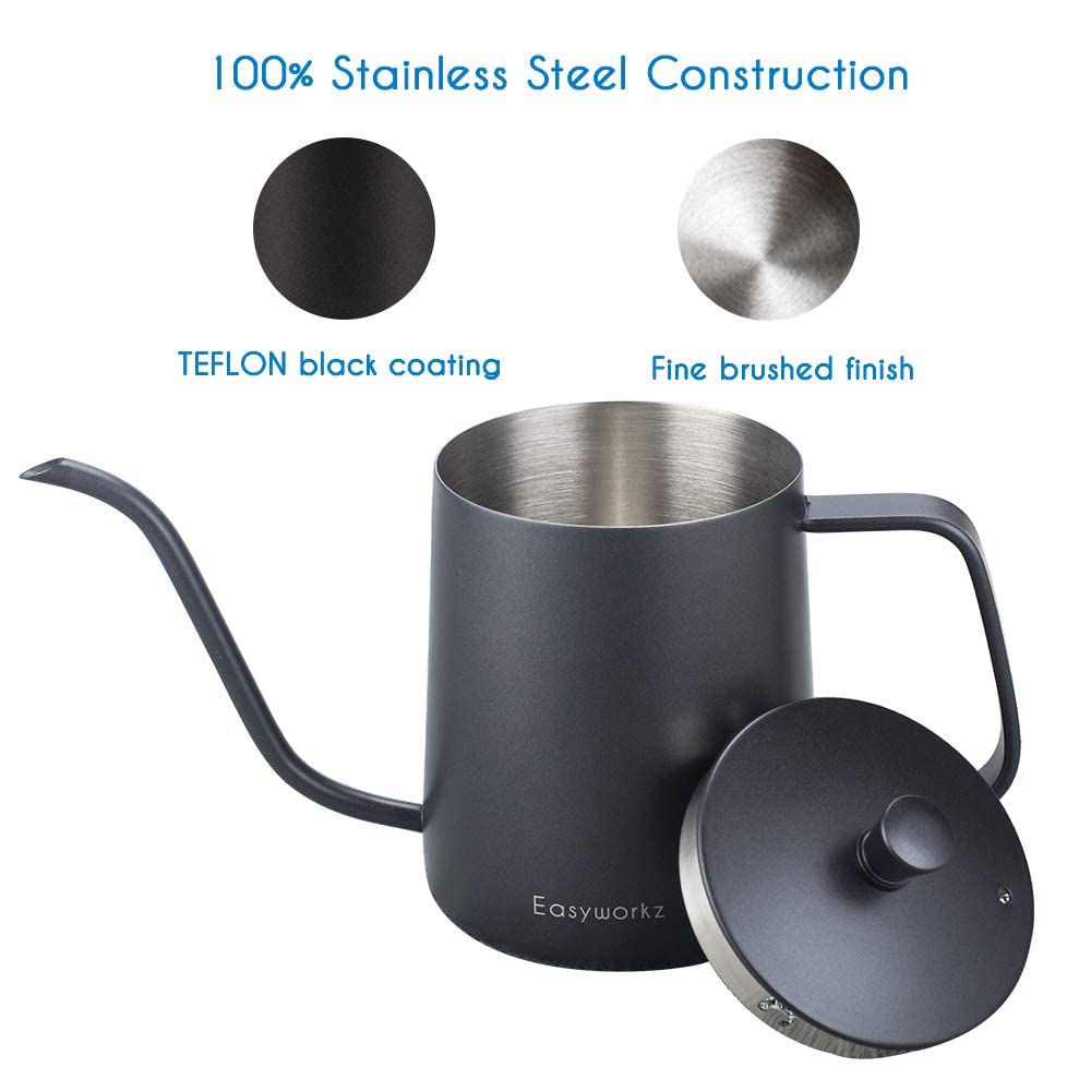 French Press and Gooseneck Pour Over Coffee Kettle 12 oz Stainless Steel Z6442