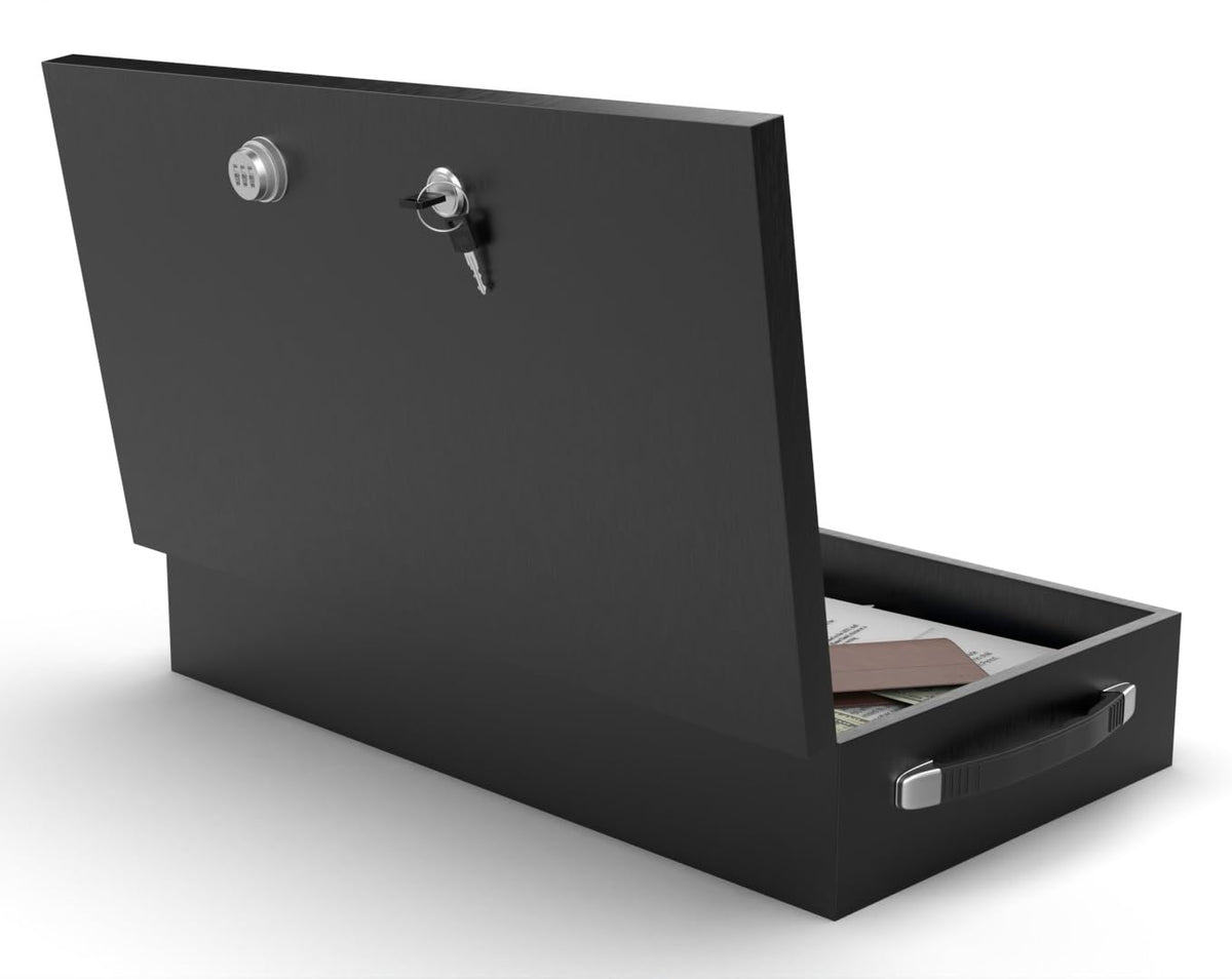 Fire Retardant Steel Security Chest with Dual Combination and Key Lock, 0.43 Cubic Ft E60773