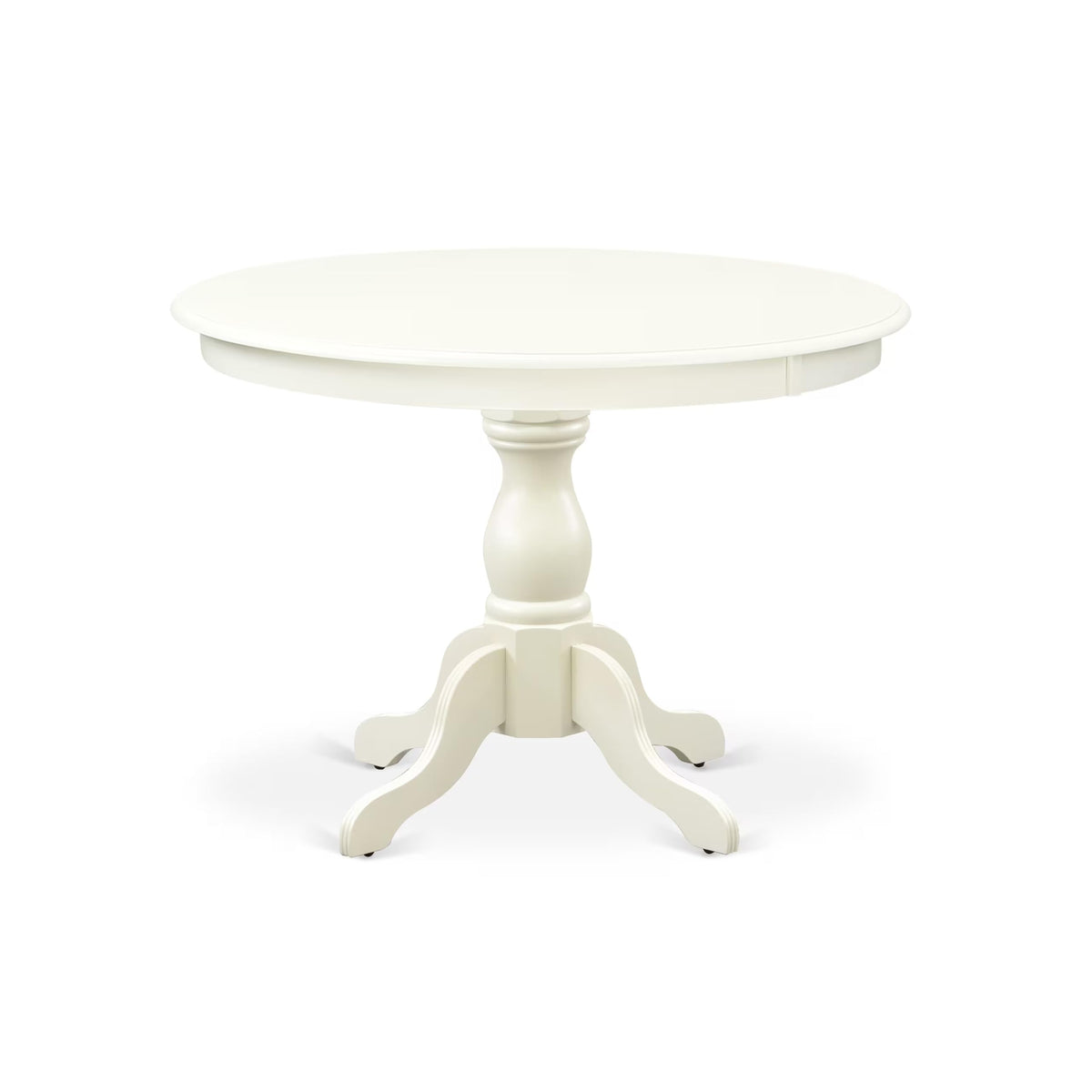 3 Piece Round Dining Table Set with 2 White Faux Leather Chairs W900324