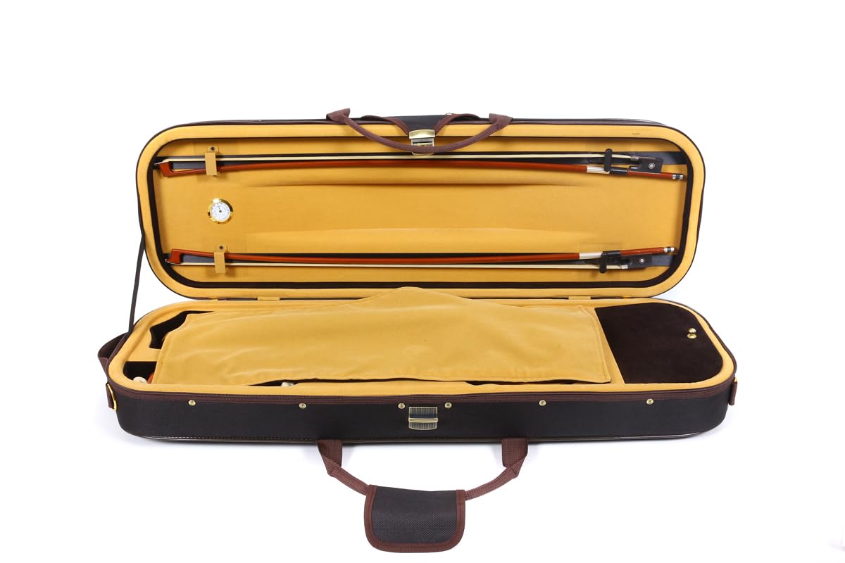 Oblong 4/4 Full Size Wooden Hard Shell Violin Case with Nylon Raincoat Q83108