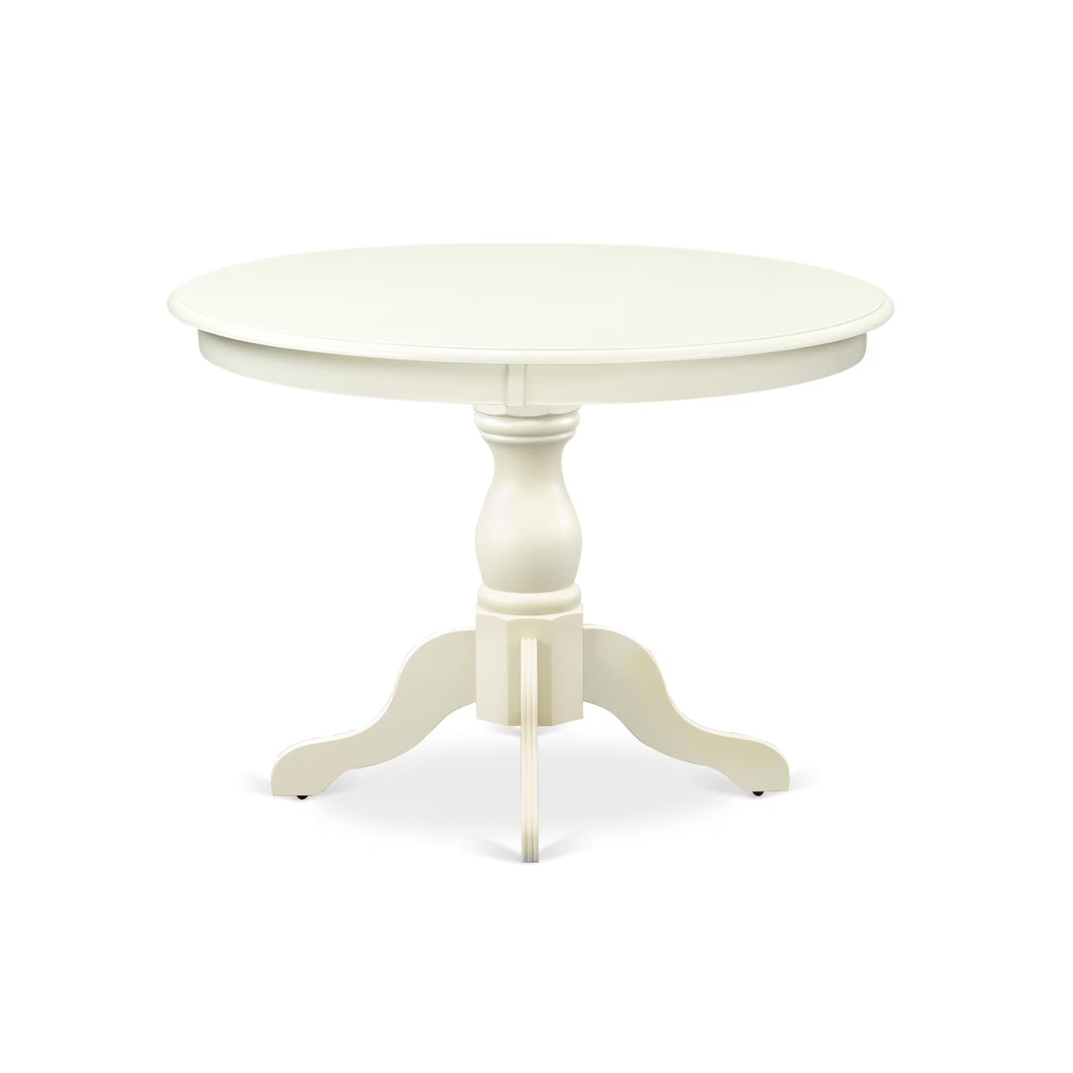 3 Piece Round Dining Table Set with 2 White Faux Leather Chairs W900324