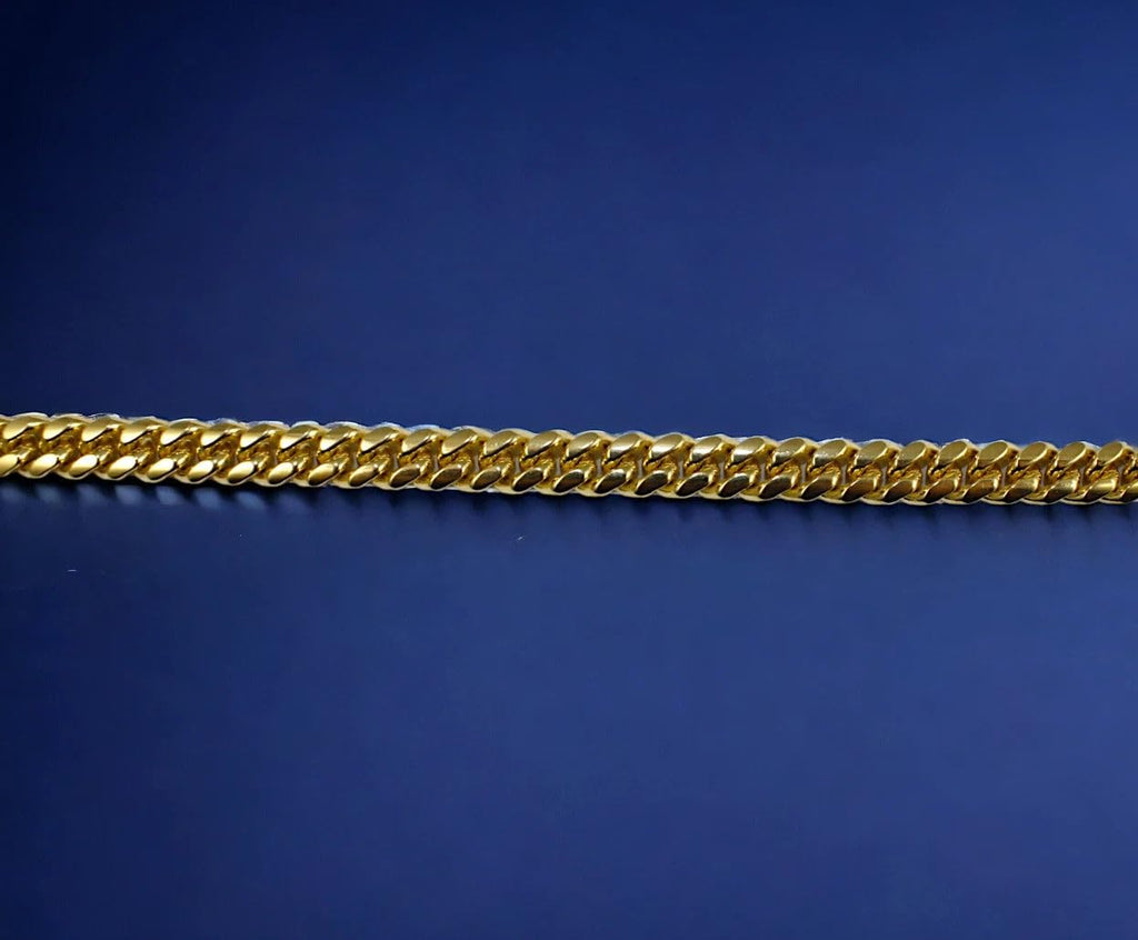10K Yellow Gold Solid Miami Cuban Link Chain N385581