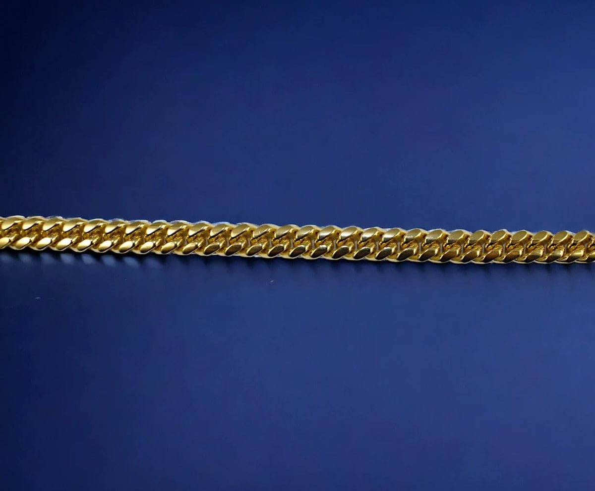 10K Yellow Gold Solid Miami Cuban Link Chain N385581