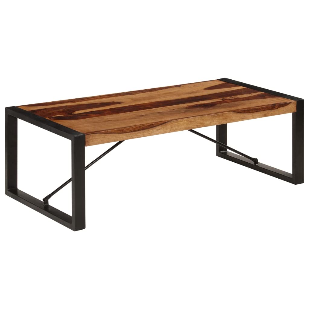 Brown Solid Sheesham Wood Rectangular Coffee Table X2552