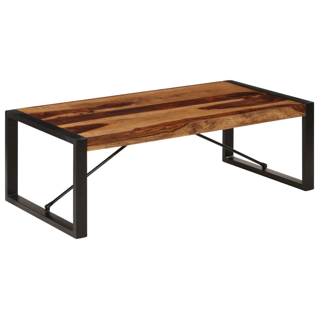 Brown Solid Sheesham Wood Rectangular Coffee Table X2552