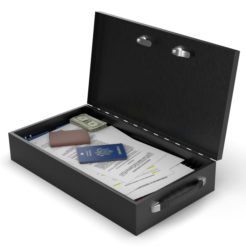 Fire Retardant Steel Security Chest with Dual Combination and Key Lock, 0.43 Cubic Ft E60773