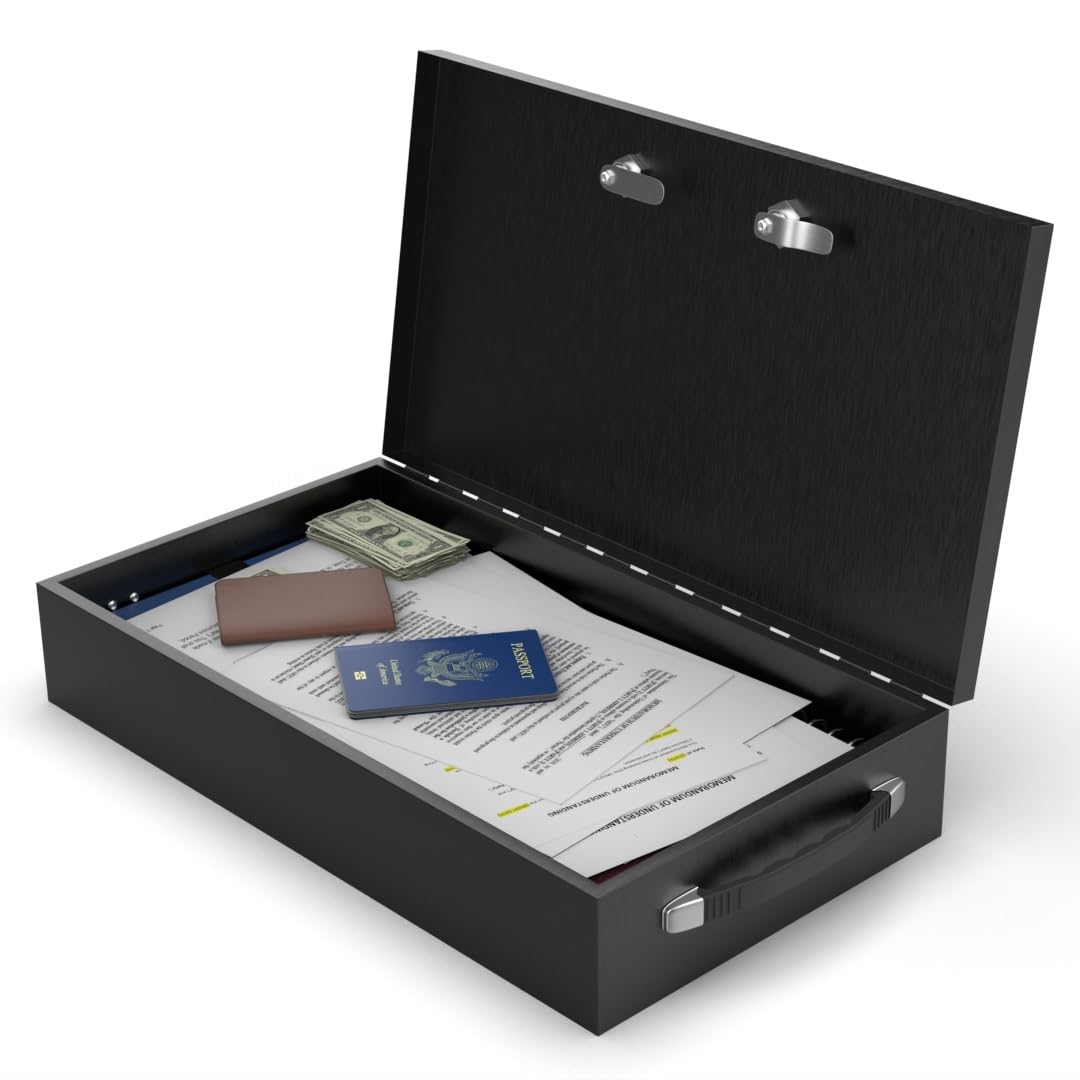 Fire Retardant Steel Security Chest with Dual Combination and Key Lock, 0.43 Cubic Ft E60773