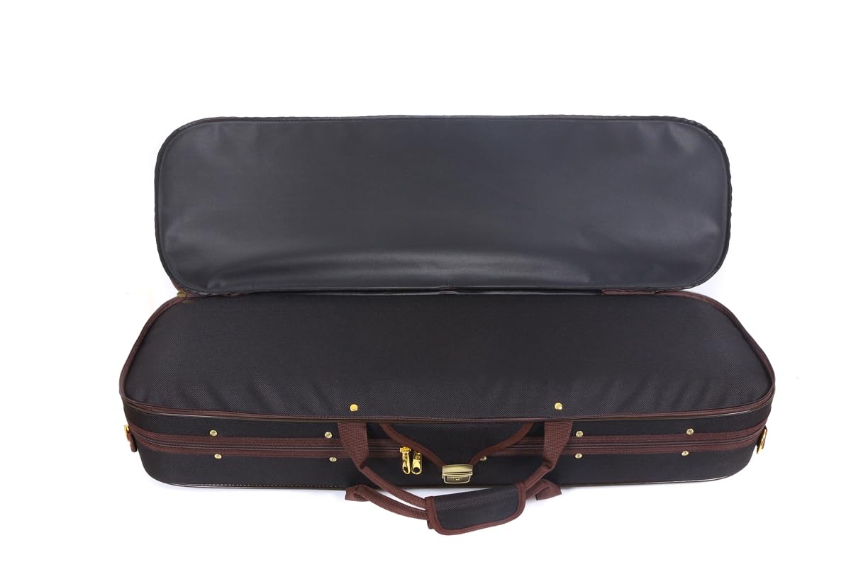 Oblong 4/4 Full Size Wooden Hard Shell Violin Case with Nylon Raincoat Q83108