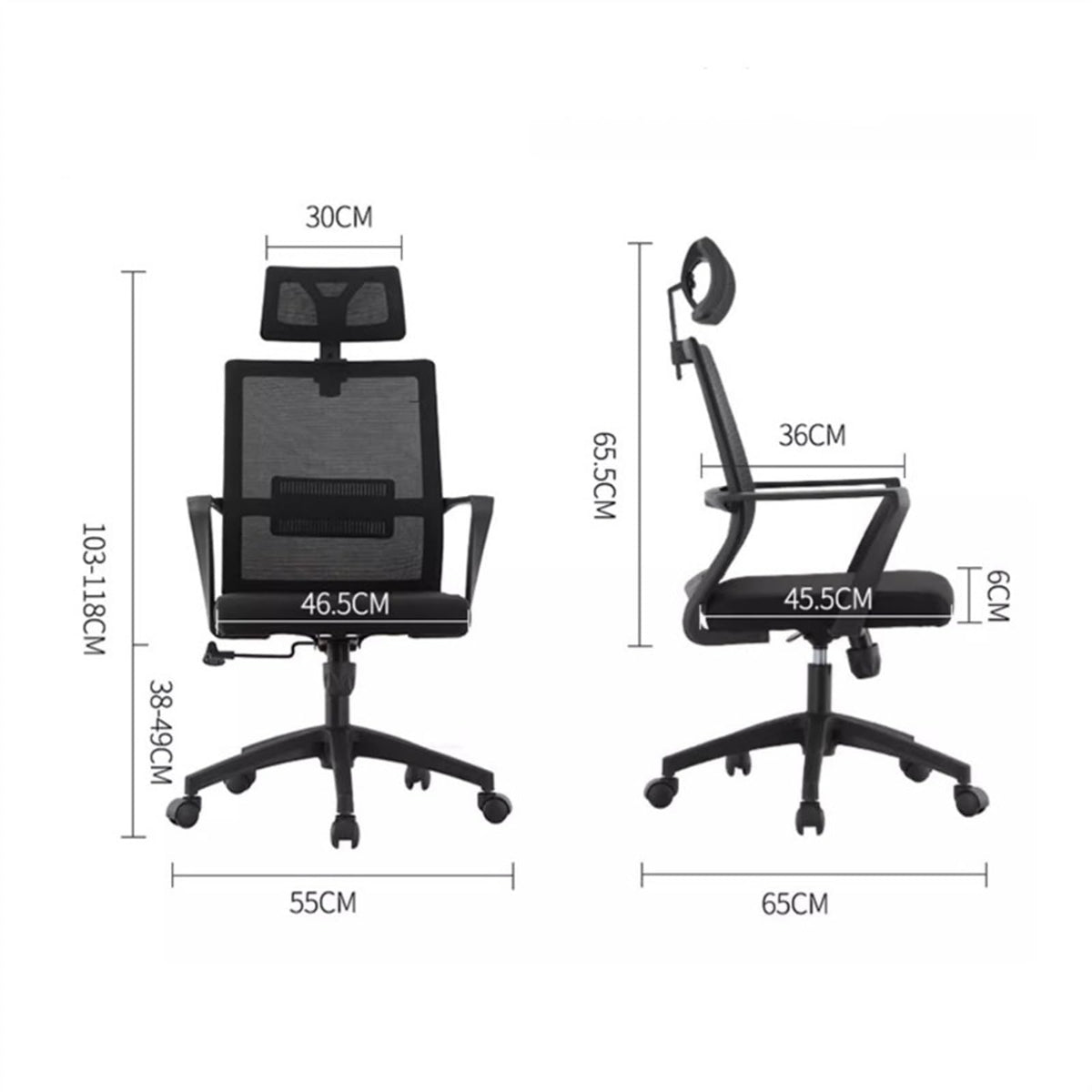 Ergonomic High Back Mesh Office Chair with Lumbar Support W901