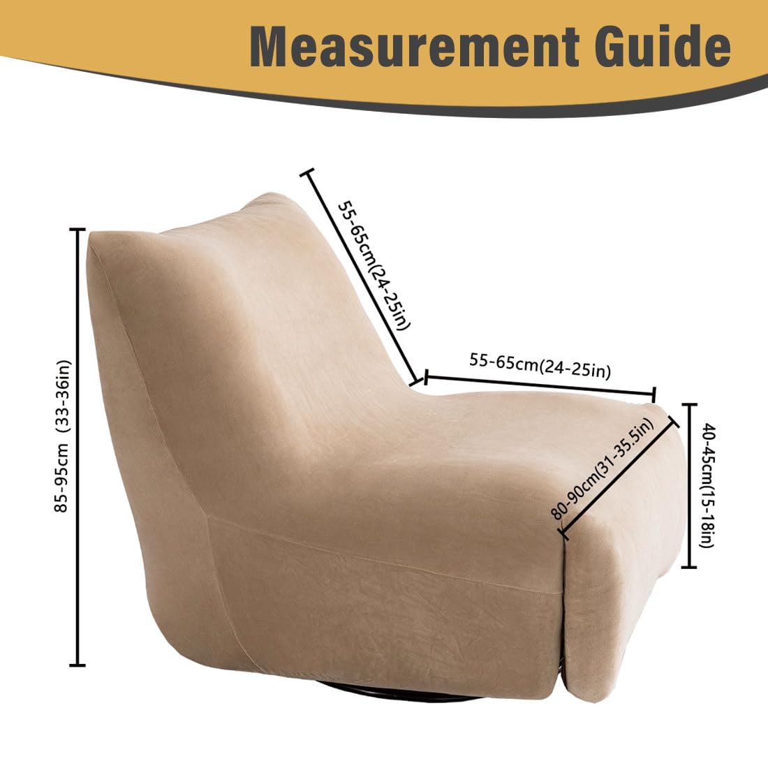 Light Gray Velvet Oversized Recliner Chair Cover F7252