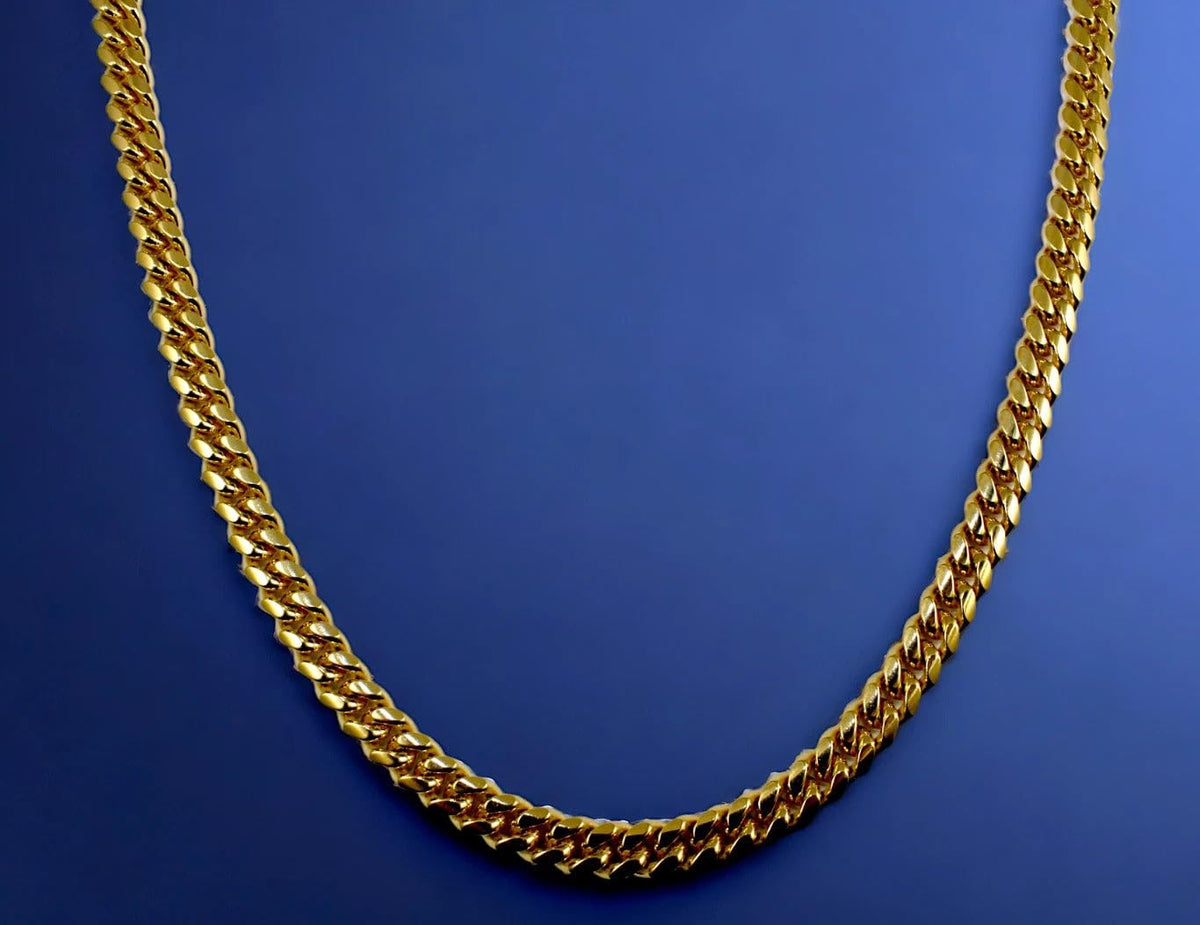 10K Yellow Gold Solid Miami Cuban Link Chain N385581