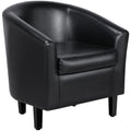 Black Faux Leather Barrel Accent Chairs P708084