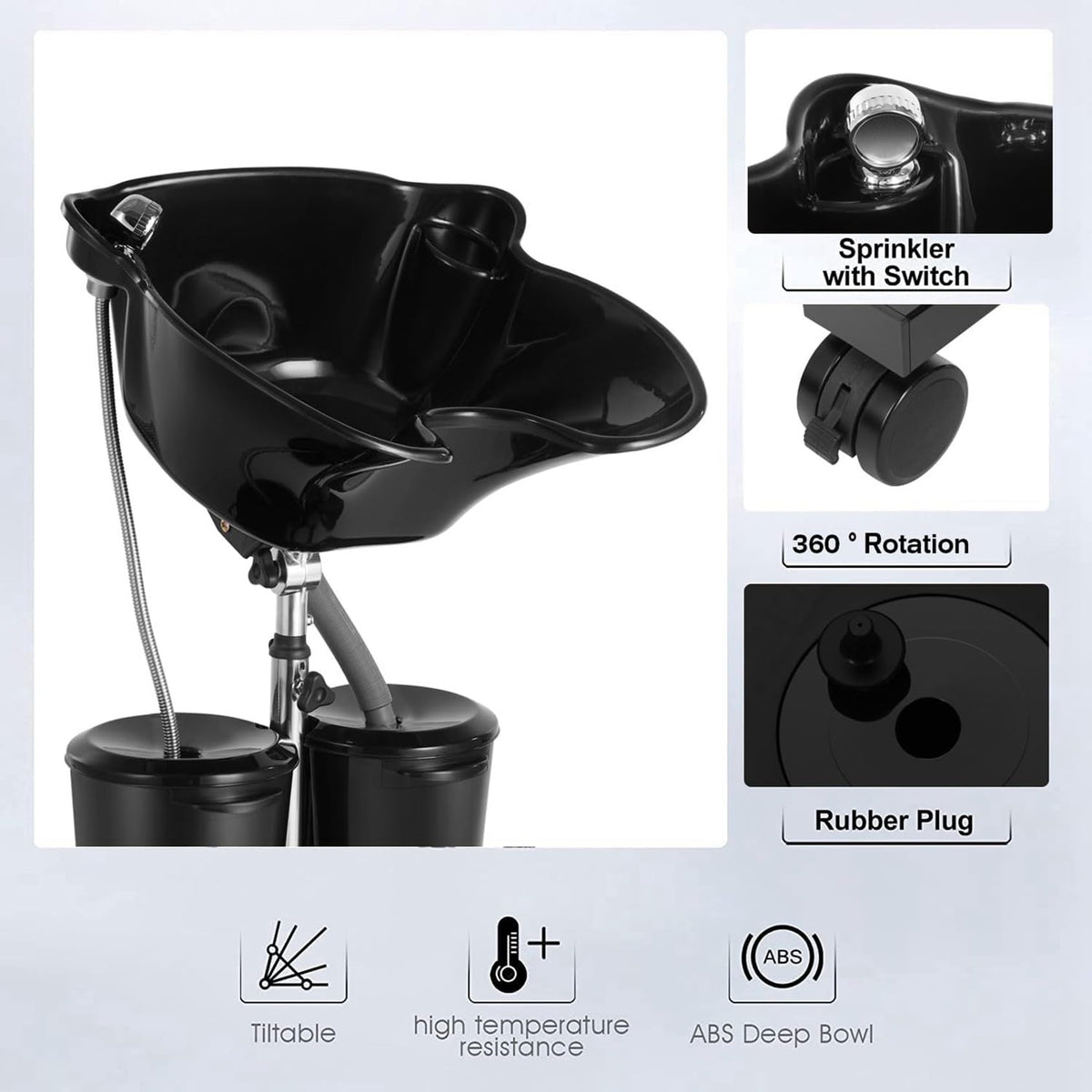 Portable Shampoo Bowl with Electric Pump H603
