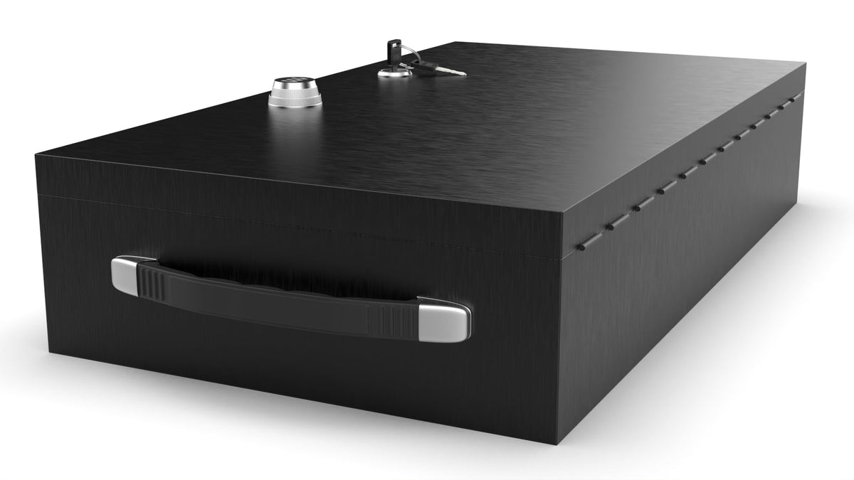 Fire Retardant Steel Security Chest with Dual Combination and Key Lock, 0.43 Cubic Ft E60773
