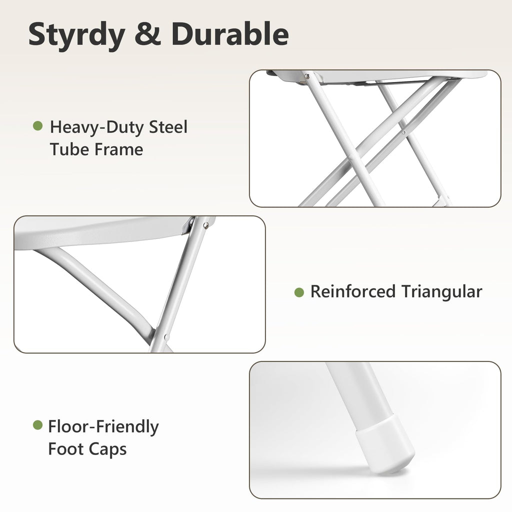 White 10 Pack Plastic Folding Chairs with Metal Frame I2657