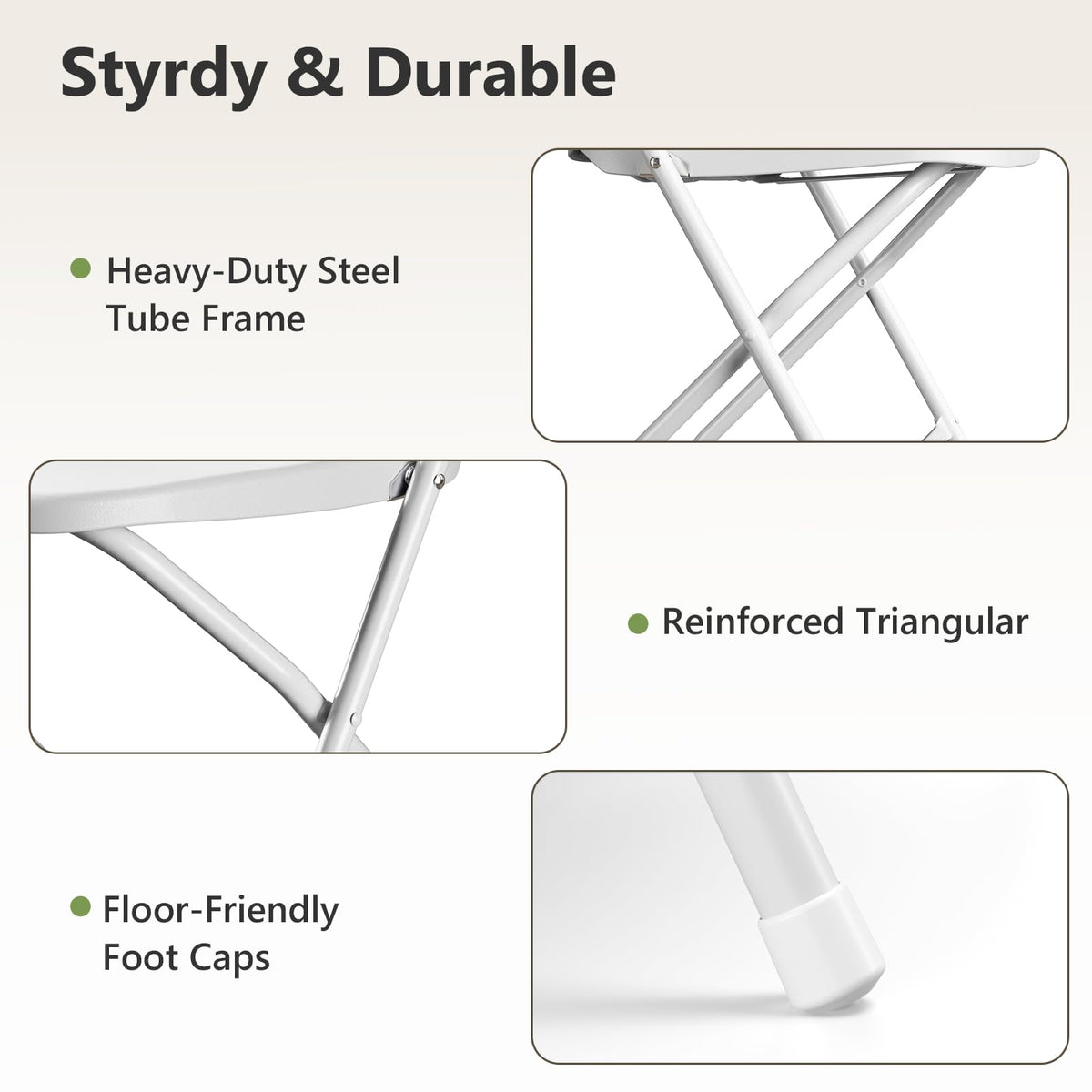 White 10 Pack Plastic Folding Chairs with Metal Frame I2657