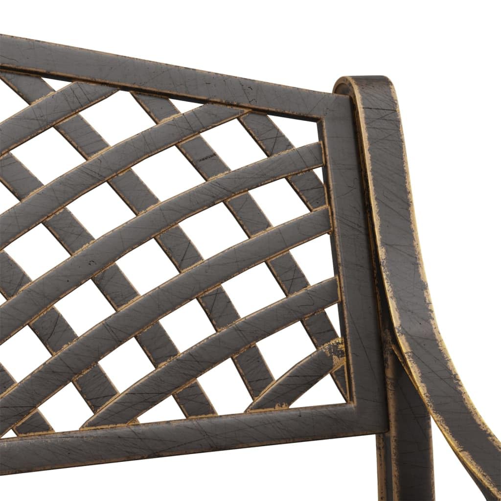 Bronze Cast Iron Garden Bench with Floral Design 40.2 Inch W70065