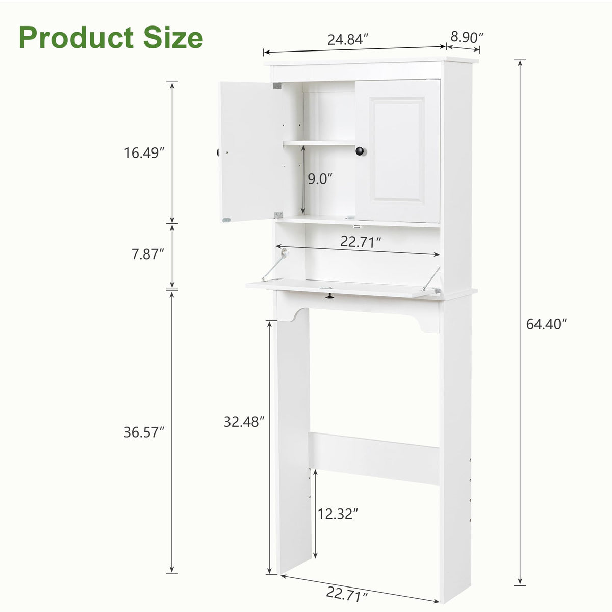 White Over The Toilet Storage Cabinet Y923
