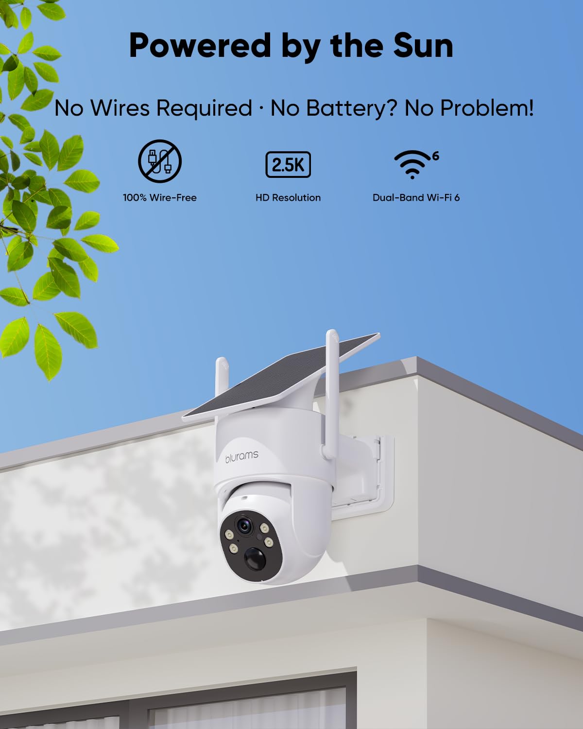 4MP Pan/Tilt Wireless Outdoor Security Camera with Solar Panel U141798