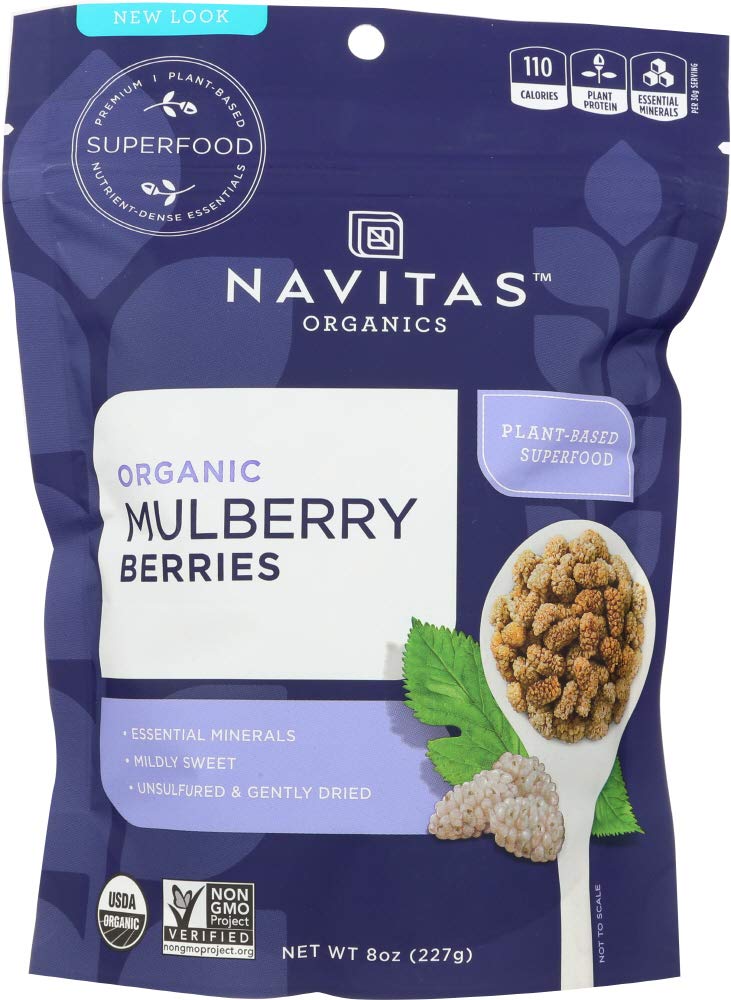 Organic Sun-Dried White Mulberries 8 oz Pack of 2 G4186