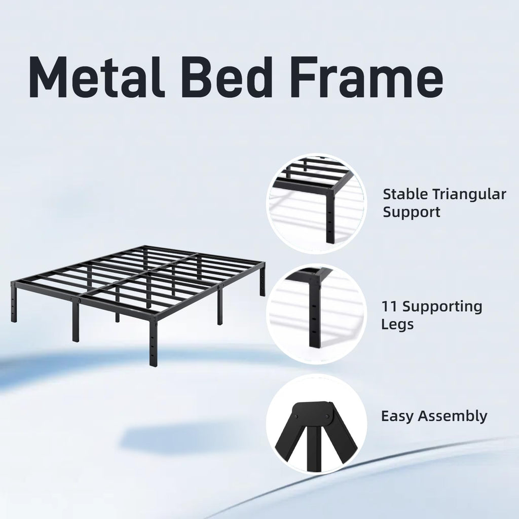 18 Inch Queen Metal Platform Bed Frame S5860