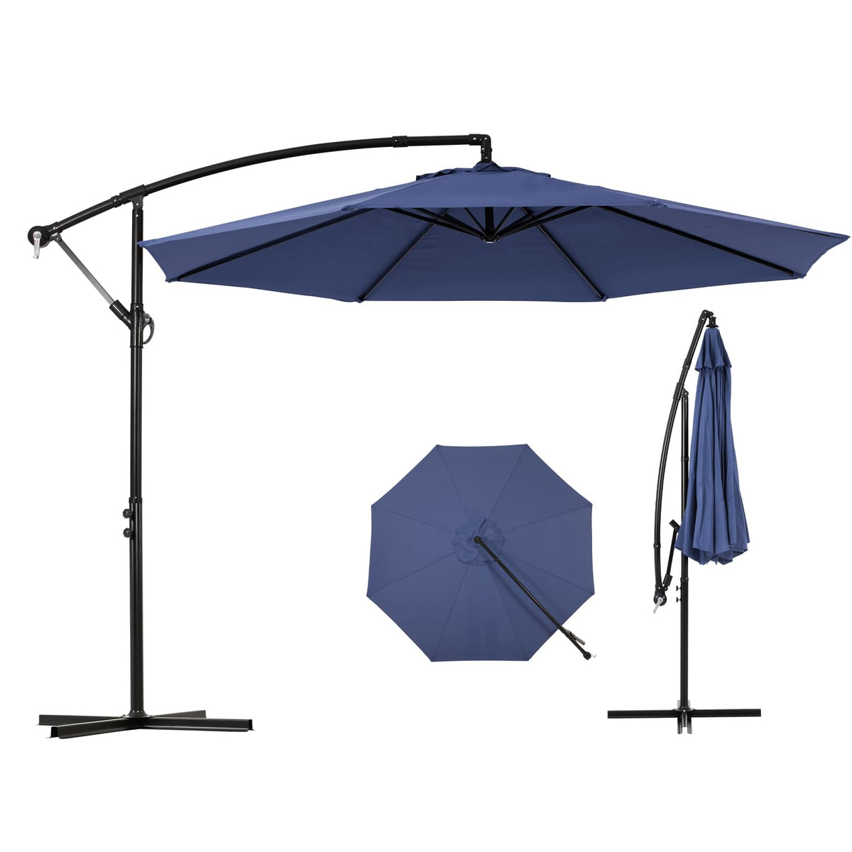 10ft Offset Hanging Patio Umbrella with Crank Lift & Tilt M1618