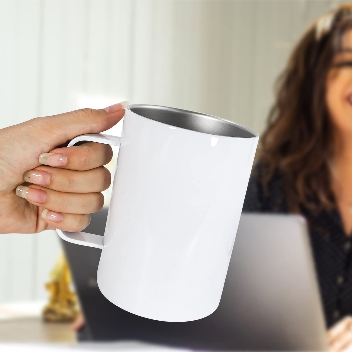 16oz Stainless Steel Sublimation Mug with Lid, 4 Pack Q34116