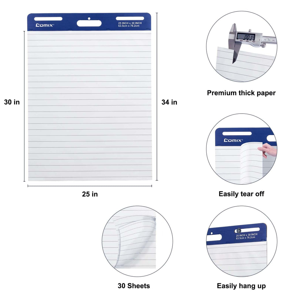 Lined Sticky Easel Pad, 25 x 30 Inches, 30 Sheets/Pad, 2 Pads/Pack P45644