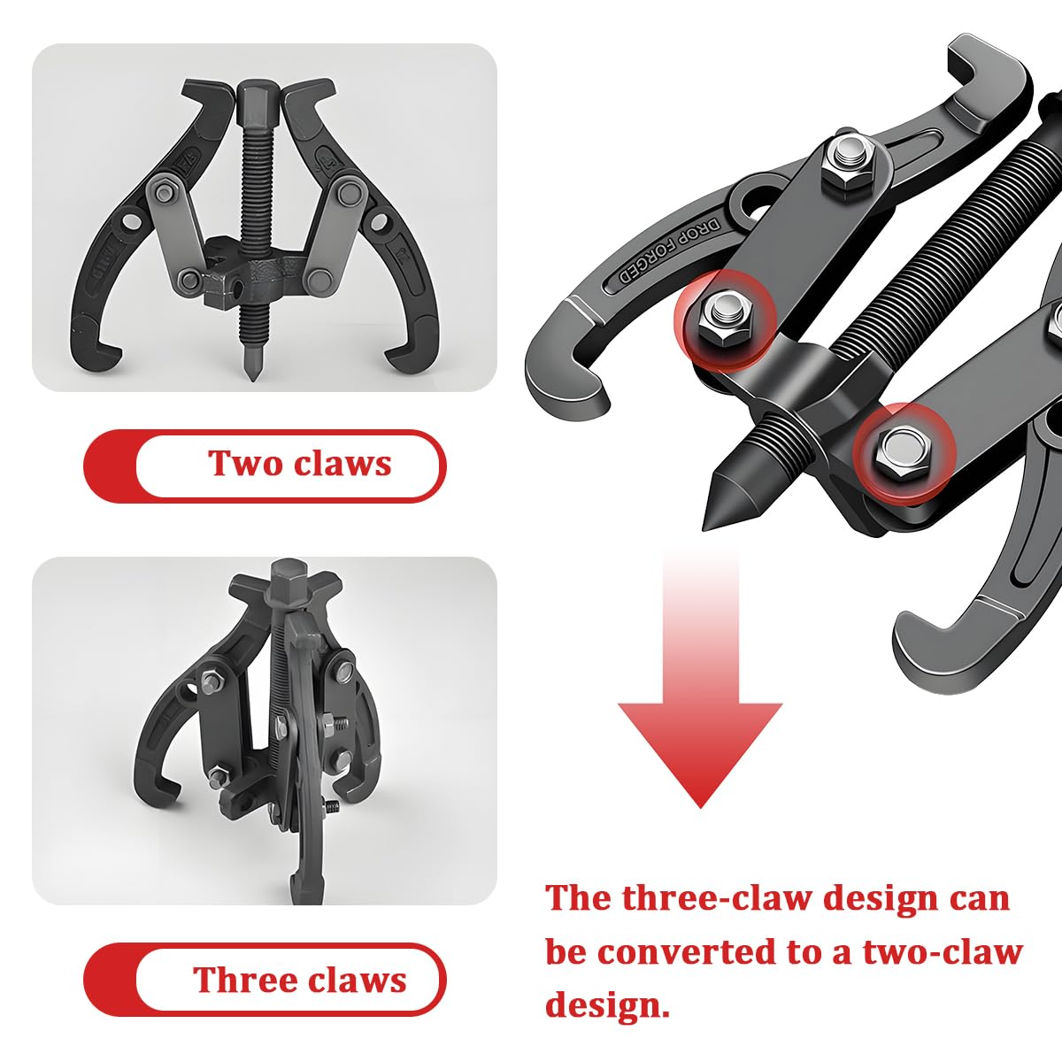3 Jaw Inner Bearing Puller with Reversible Jaws C7161
