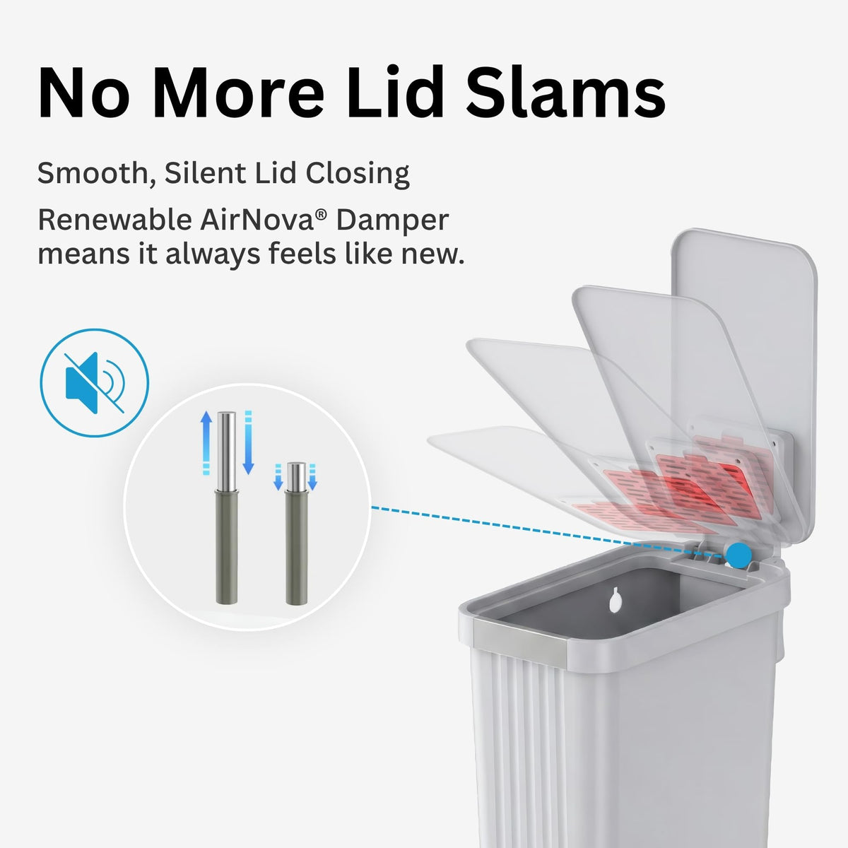 50 L Slim Step Pedal Kitchen Trash Can with Odor Filter O894