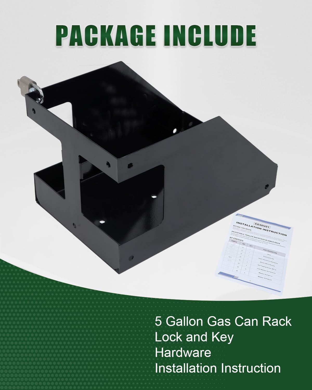 5 Gallon Fuel Gas Can Rack Holder with Lock H946773