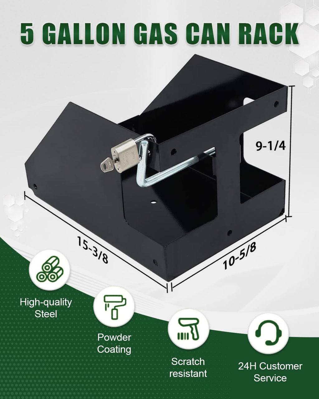 5 Gallon Fuel Gas Can Rack Holder with Lock H946773