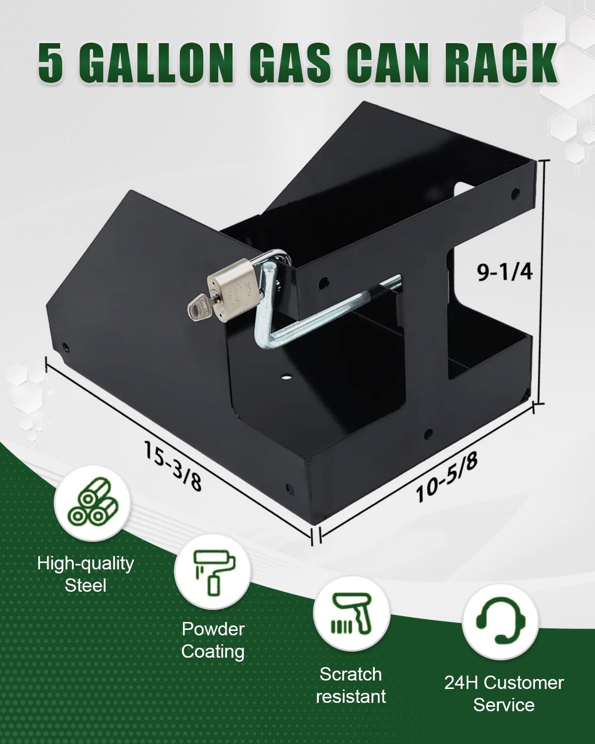 5 Gallon Fuel Gas Can Rack Holder with Lock H946773