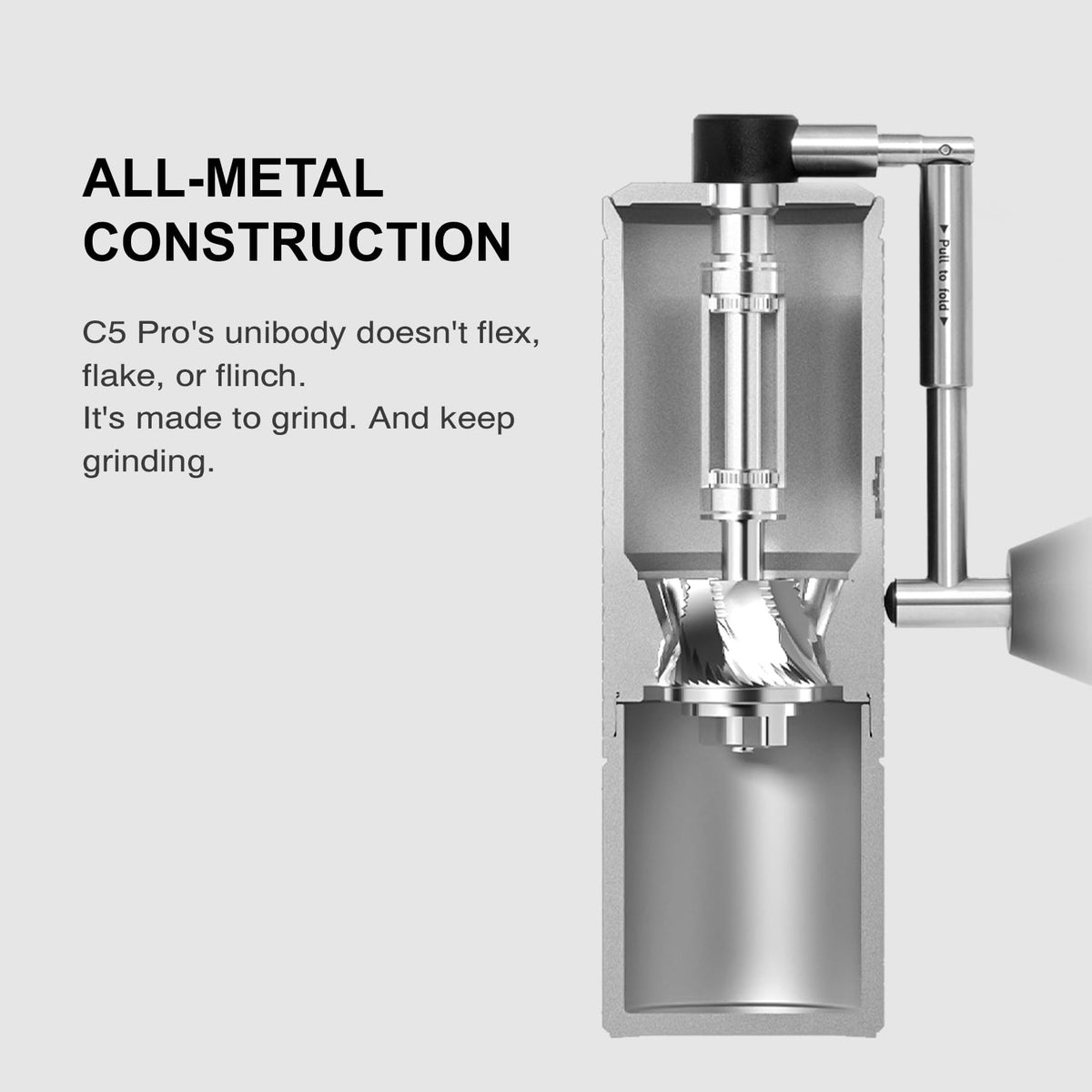 Manual Coffee Grinder with Conical Burr, Portable Hand Coffee Mill, Black J85275