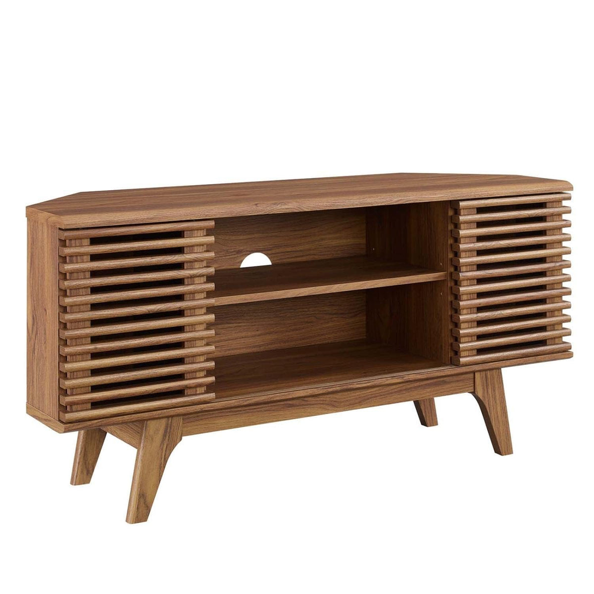Mid-Century Modern Corner Media TV Stand G5958