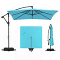 8x8 FT Square Offset Cantilever Patio Umbrella with Base Y7292