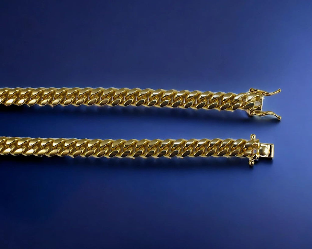 10K Yellow Gold Solid Miami Cuban Link Chain N385581