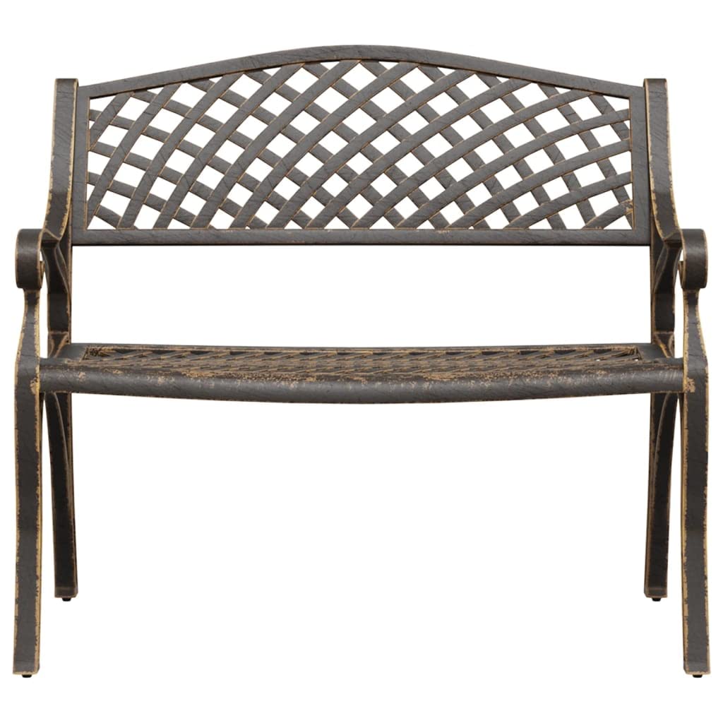 Bronze Cast Iron Garden Bench with Floral Design 40.2 Inch W70065
