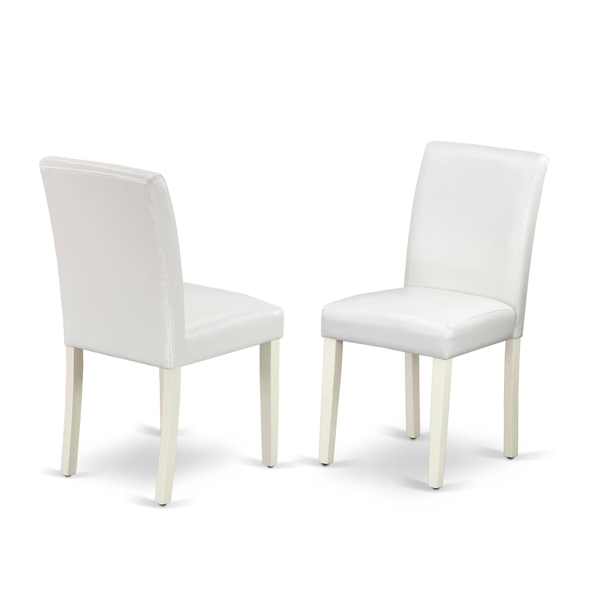 3 Piece Round Dining Table Set with 2 White Faux Leather Chairs W900324