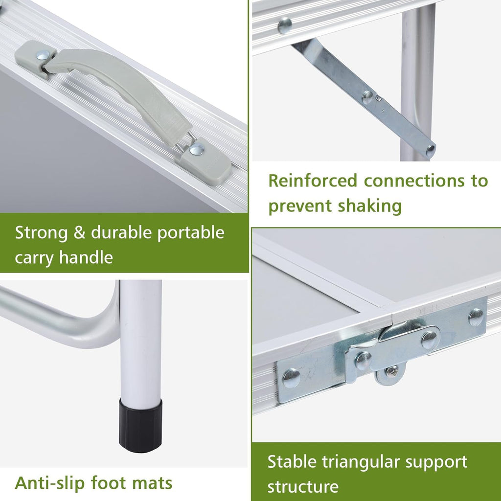 Camping Table with Storage Gray X81385
