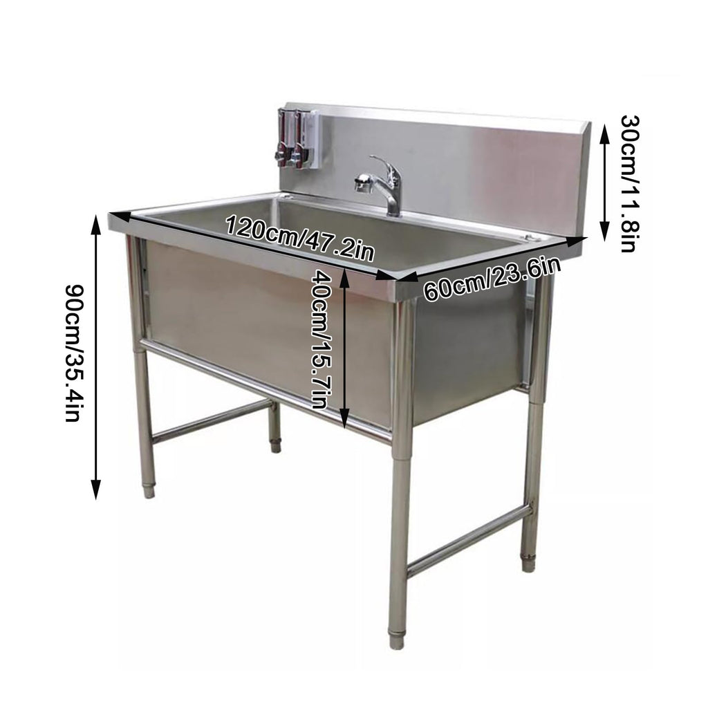 Stainless Steel Dog Grooming Tub with Stairs and Faucet B36002