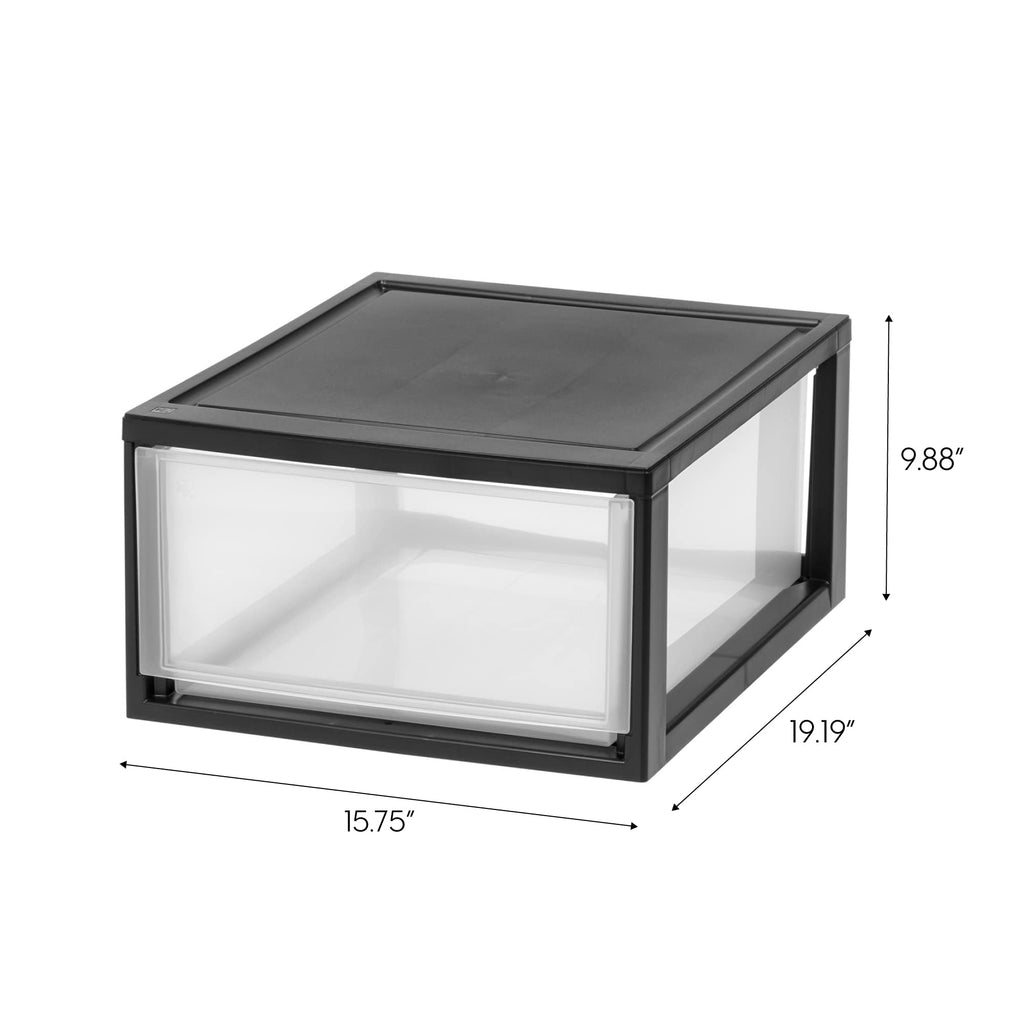 2-Pack 30 Qt. Black Stacking Drawer Organizer L99064