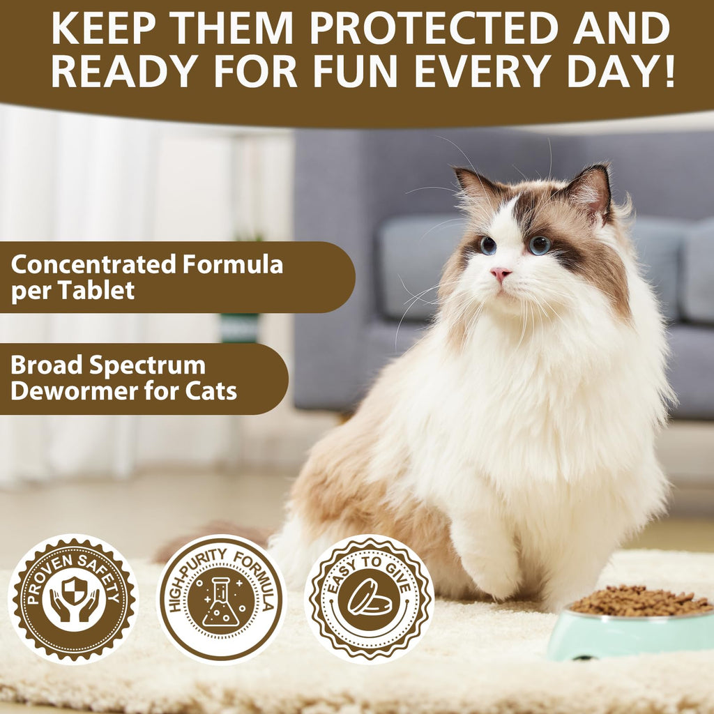 Broad-Spectrum Dewormer for Cats & Kittens, 50 Tablets Q908
