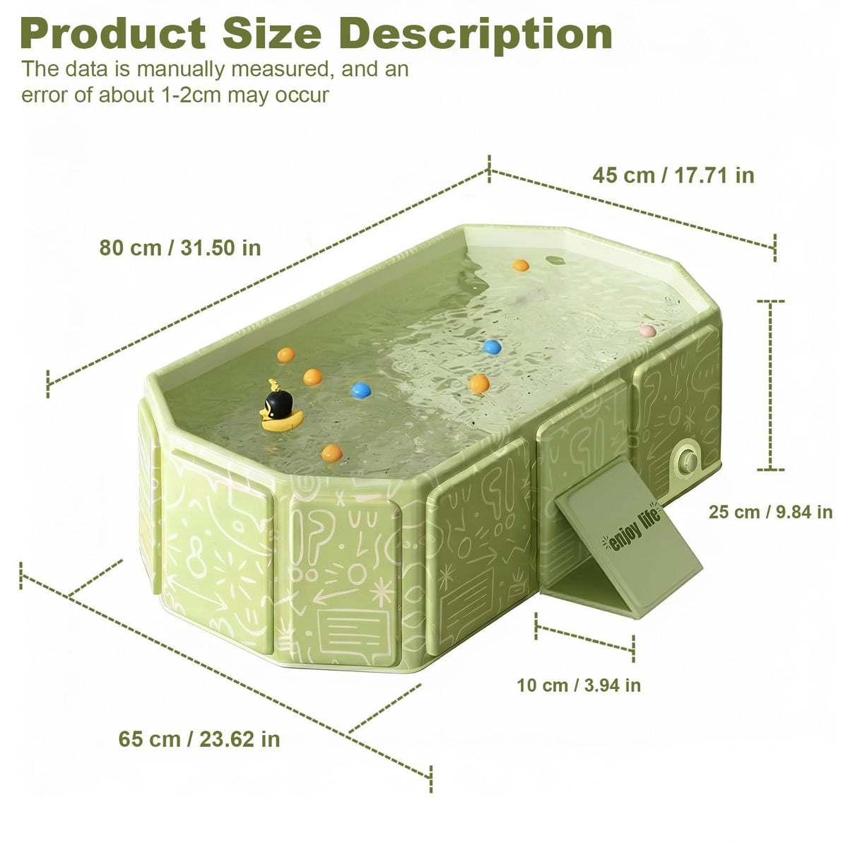 Foldable Dog Bathtub with Side Drain Plug B409920