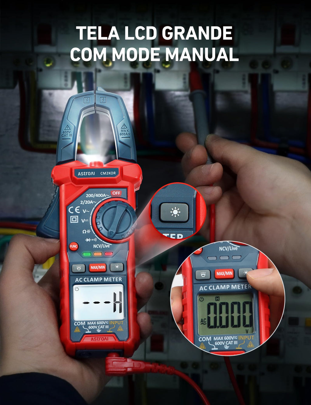 Digital Clamp Meter Multimeter 2000 Counts Auto-ranging Y9569