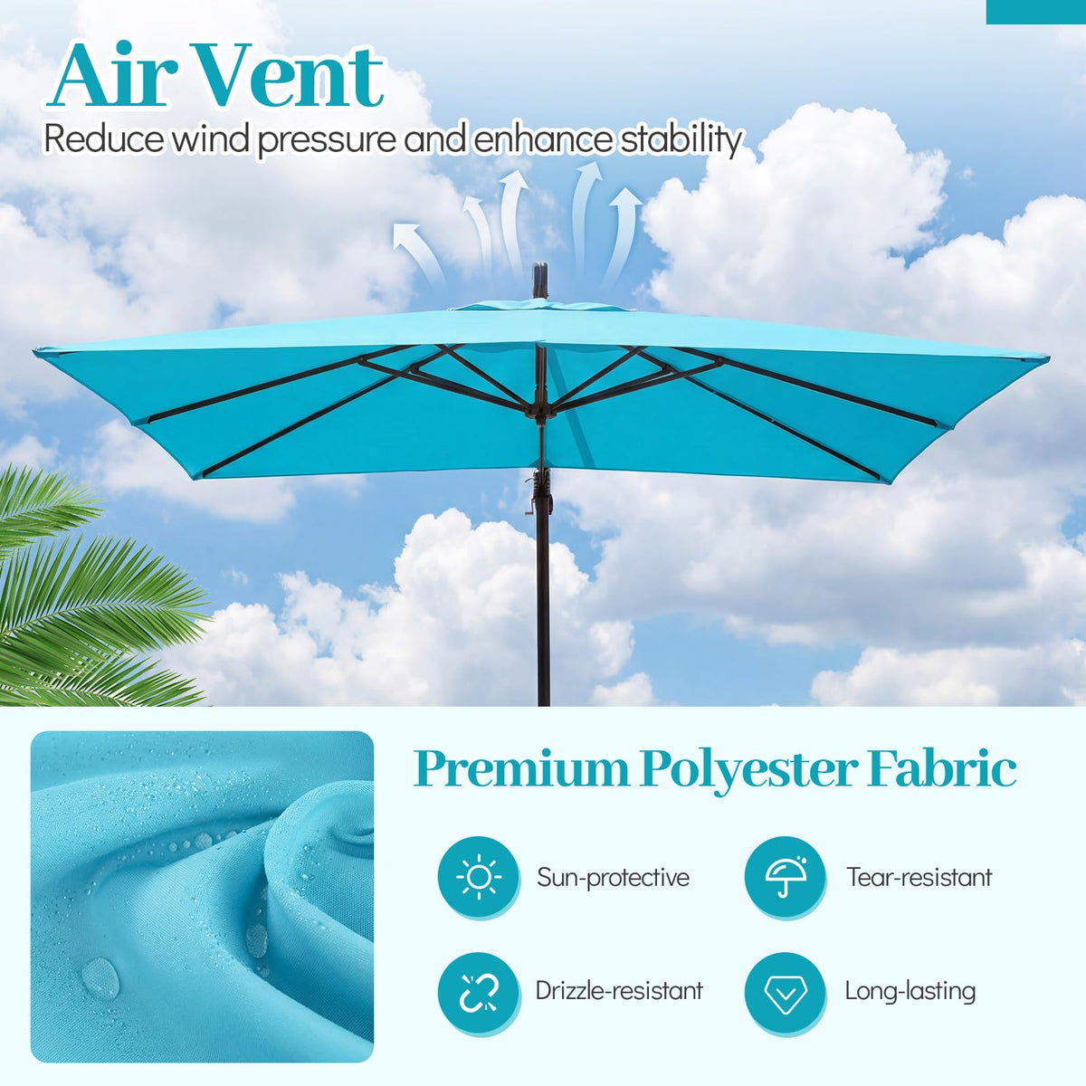 8x8 FT Square Offset Cantilever Patio Umbrella with Base Y7292