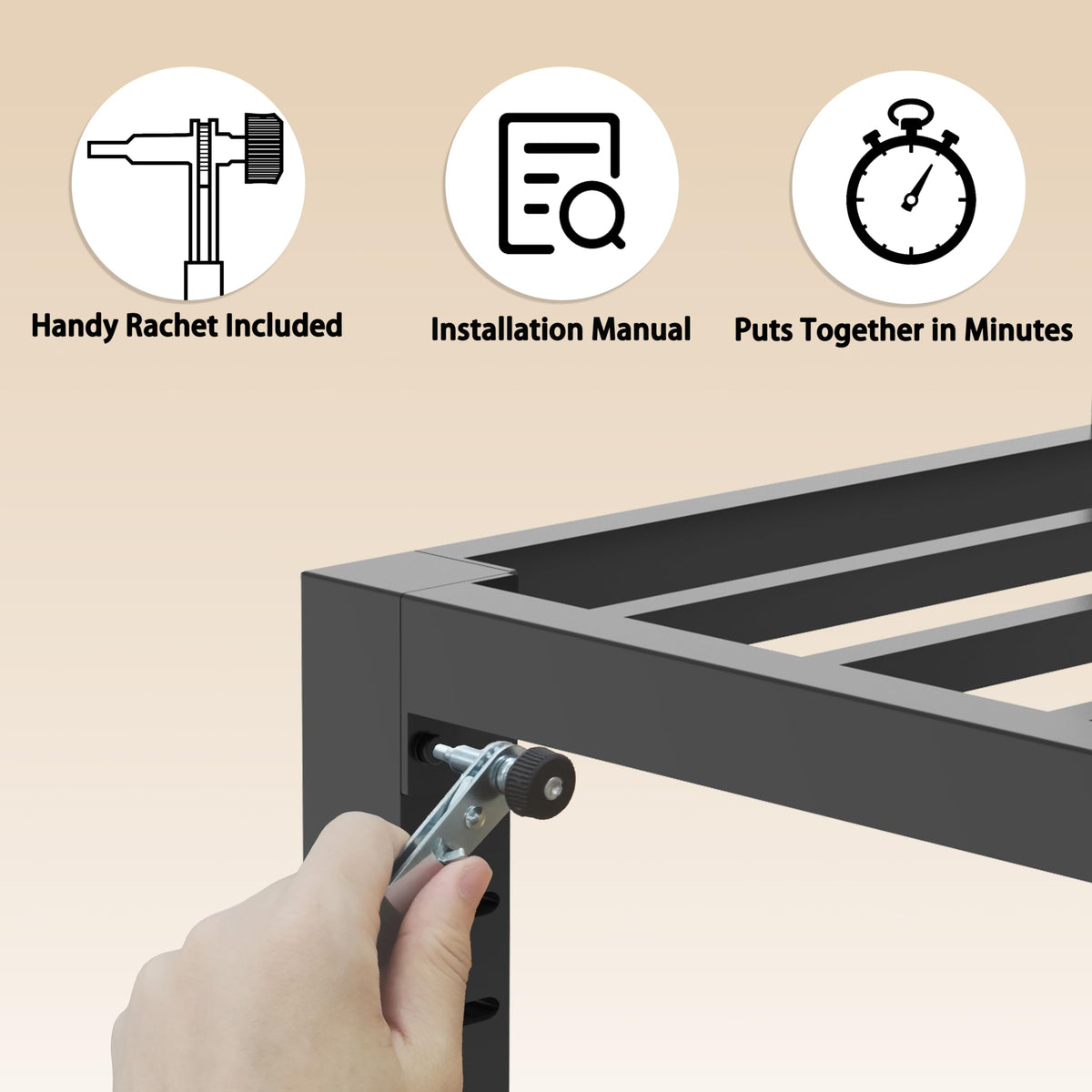 16 Inch Heavy Duty Metal Platform Bed Frame Full Size U86445