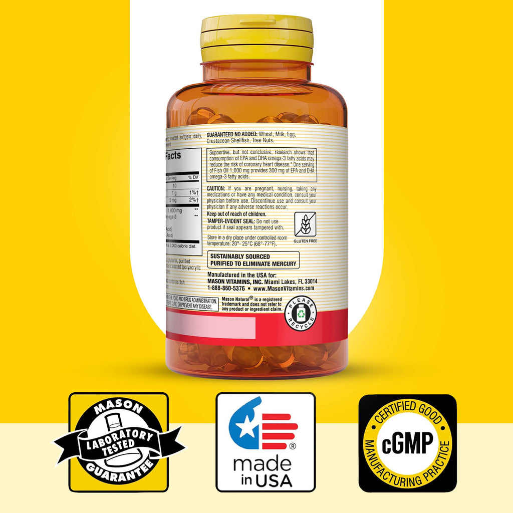 Omega 3 Fish Oil 1000mg 90 Softgels Pack of 3 H131